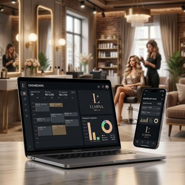 Plataforma SalãoPro Mockup